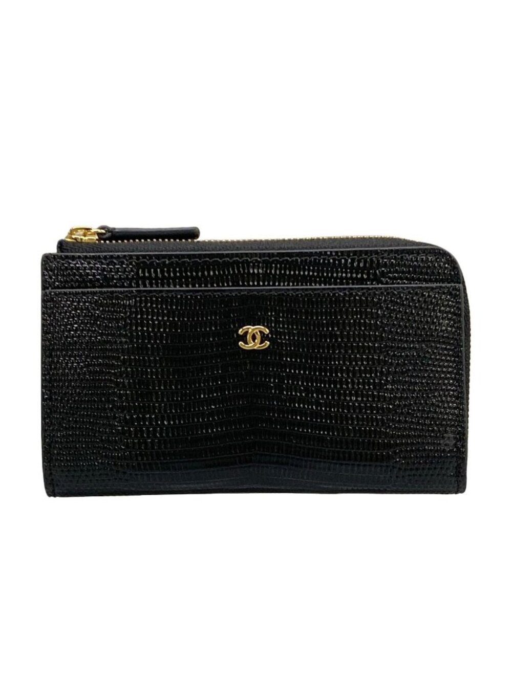Chanel Coin Purse Classic Zip Card Case Black Leather